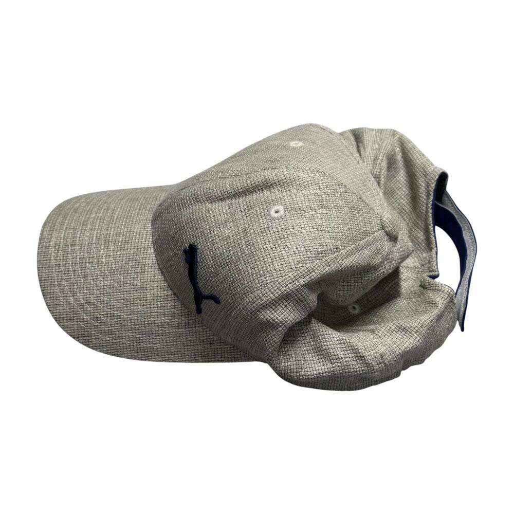 Puma Flexfit Baseball Cap Heathered Gray Navy Logo One Size - Picture 2 of 7